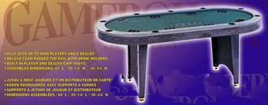 China 84 polegadas de tabela oval do pôquer, tabela moderna interna do pôquer com pés de dobramento fábrica